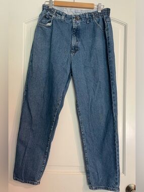 Vintage Lee Jeans Relaxed Fit High Rise Blue Medium Wash Elastic Waist 90’s